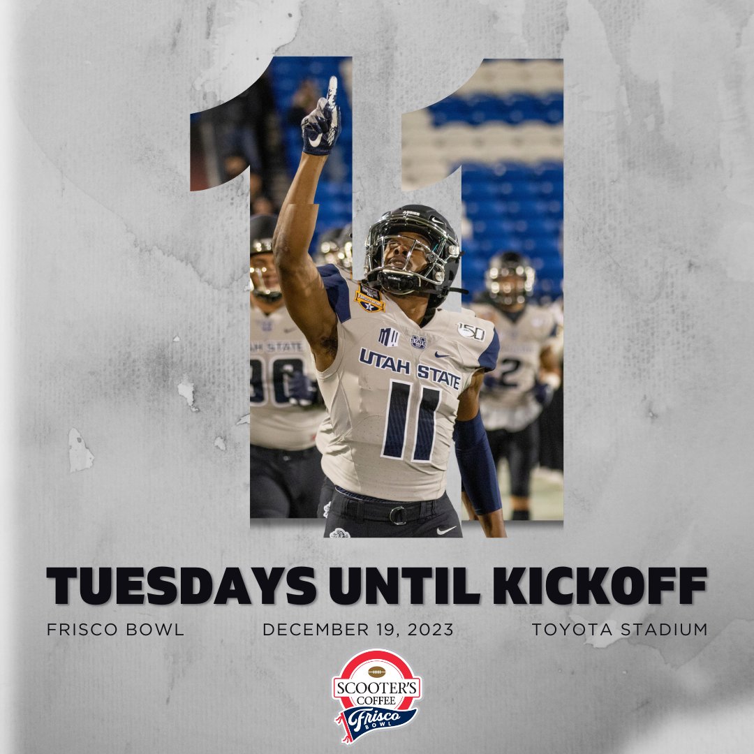 Scooterโs Coffee Frisco Bowl (@friscobowlgame) on Twitter photo 11 Tuesdays Until The 2023 Scooter's Coffee Frisco Bowl ๐ ๐๏ธ: Saturday, December 19th โฐ: 8:00pm CT ๐บ: <a href="/espn/">ESPN</a>๐: <a href="/ToyotaStadiumTX/">Toyota Stadium</a>
#collegefootball <a href="/BowlSeason/">Bowl Season</a> <a href="/ESPNEvents/">ESPN Events</a> <a href="/Sensaiyx/">Savon Scarver</a> <a href="/DerekMendez04/">Derek Mendez</a> <a href="/visitfriscotx/">VisitFriscoTX</a> <a href="/USUAthletics/">Utah State Athletics</a> <a href="/USUFootball/">USU Football</a> <a href="/usubarstool/">Barstool Utah State</a> <a href="/MountainWest/">Mountain West</a> 11 Tuesdays Until The 2023 Scooter's Coffee Frisco Bowl ๐ ๐๏ธ: Saturday, December 19th โฐ: 8:00pm CT ๐บ: <a href="/espn/">ESPN</a>๐: <a href="/ToyotaStadiumTX/">Toyota Stadium</a>
#collegefootball <a href="/BowlSeason/">Bowl Season</a> <a href="/ESPNEvents/">ESPN Events</a> <a href="/Sensaiyx/">Savon Scarver</a> <a href="/DerekMendez04/">Derek Mendez</a> <a href="/visitfriscotx/">VisitFriscoTX</a> <a href="/USUAthletics/">Utah State Athletics</a> <a href="/USUFootball/">USU Football</a> <a href="/usubarstool/">Barstool Utah State</a> <a href="/MountainWest/">Mountain West</a>