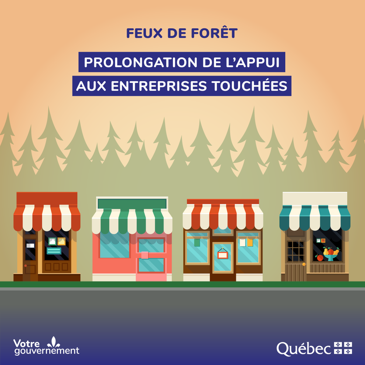 economie_quebec's tweet image. [ COMMUNIQUÉ ]
Feux de forêt - mesures économiques -
Prolongation de l&apos;appui aux entreprises touchées👉bit.ly/3PWDfw7
#aidefinancière