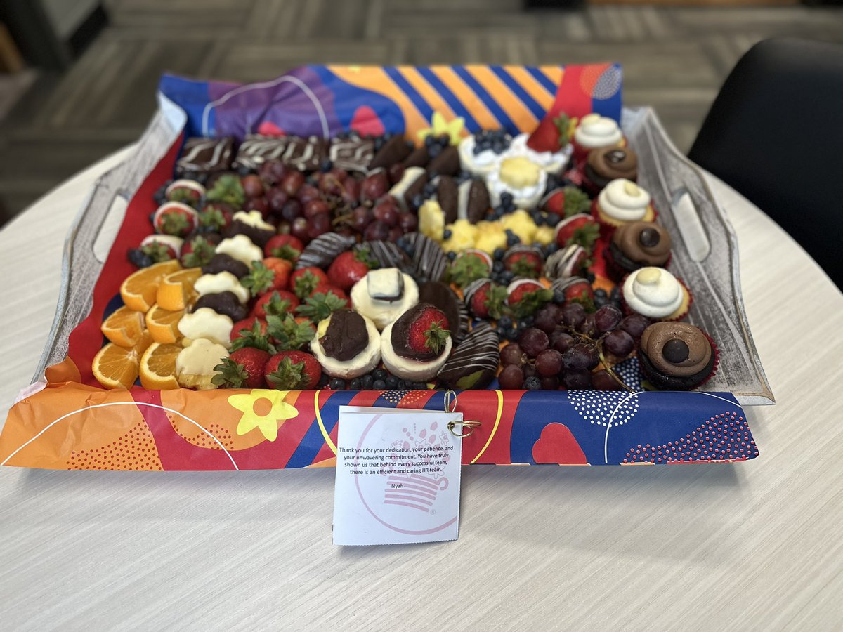This week was amazing! HR Professionals Day came and I decided our division deserved a week! Thank you to our amazing superintendent <a href="/chccs/">Chapel Hill-Carrboro City Schools</a> Dr. Hamlett for the edible arrangement to recognize our work. The division that eats and grinds together-stays together!! 🫶🏽<a href="/CHCCS_HrResour/">Human Resources</a>