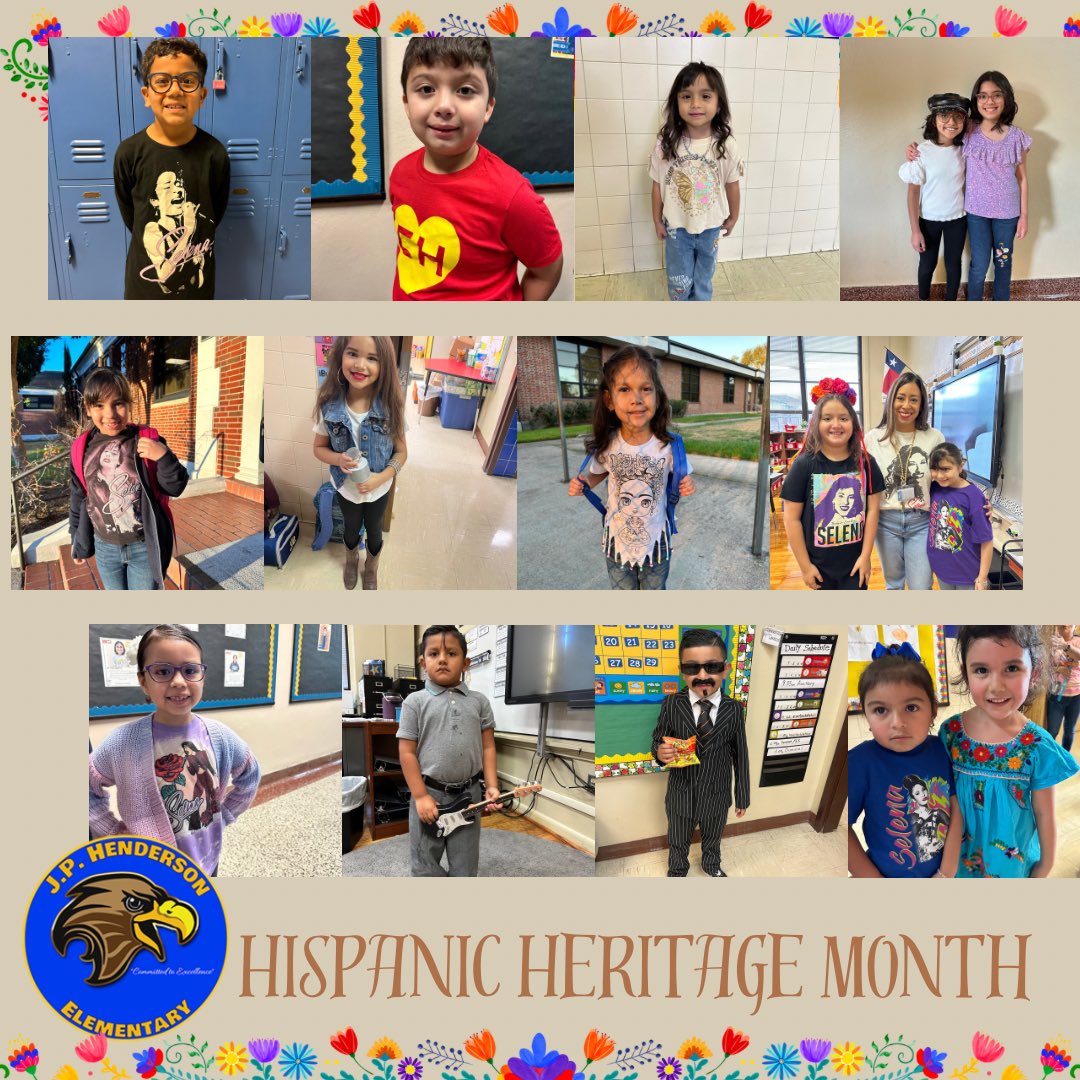 Our students honored their favorite Hispanic inventors, singers, artist, actors and more by dressing up like them. La cultura hispana es maravillosa  🫶🏻#HISDHHM <a href="/HoustonISD/">Houston ISD</a> <a href="/JP_Falcons/">JP Henderson ES</a> <a href="/Elmacias07/">Erika Macias</a> <a href="/HISDSEL/">Houston ISD Social & Emotional Learning</a> <a href="/Dr_JDavila/">Dr. Josefa Dávila</a>