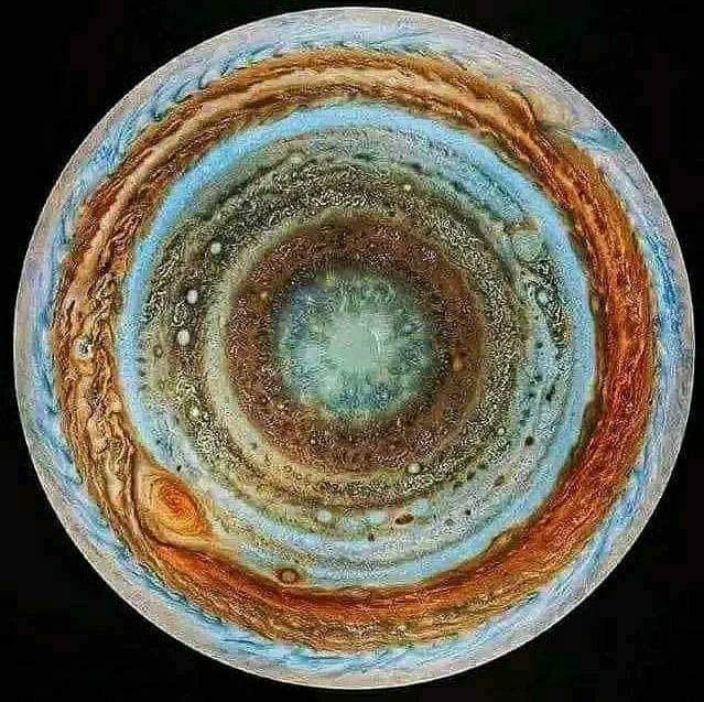 Jupiter’s south pole, taken by Cassini NASA.