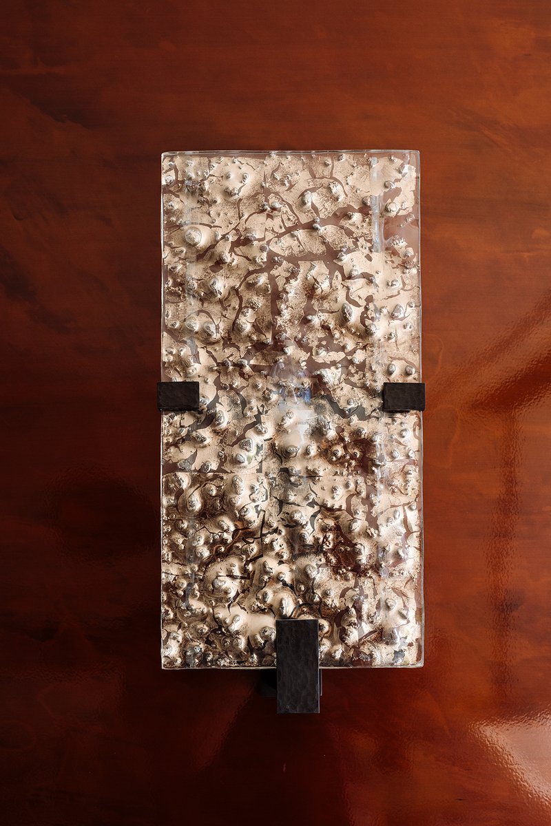 I loved designing these custom bubble glass and gold leaf wall lights. Above all I wanted the glass to look like a glass of champagne. I think of lighting as the jewellery in a room – you have to have the right pieces and not too much.