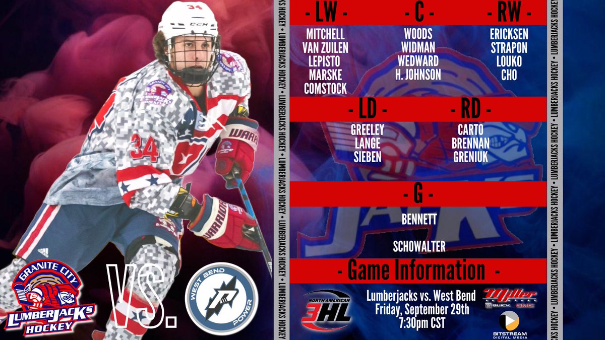 We have 2hrs till puck drop in West Bend, WI. Here’s tonight’s lineup against the <a href="/westbendpower/">West Bend Power Hockey</a>.

The Jacks took care of business last weekend against Willmar. They will look to continue those winning ways again this weekend against West Bend. Puck drop 7:30pm.