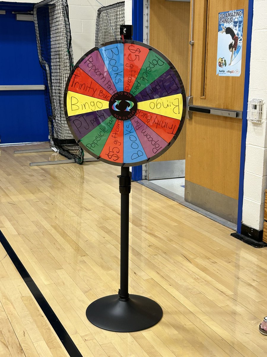 TWS_PBIS's tweet photo. Shoutout to third and fourth grade for the wins! They were able to spin the wheel of prizes to see what they won for their WHOLE grade level! 

Third grade won $5 gift cards for each student!! 🎁

Fourth grade won a PJ party!!! 💤🍪🥛

@west_elem https://t.co/ZRiwq1vcu1