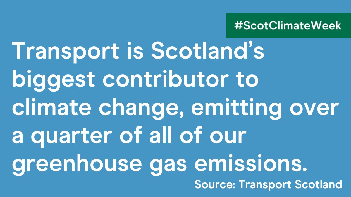 With transport making up over a quarter of Scotland's greenhouse gas emissions, we can all cut our impact on the environment by using the car less and walking, wheeling, cycling or using public transport more.

#ScotClimateWeek #LetsDoNetZero