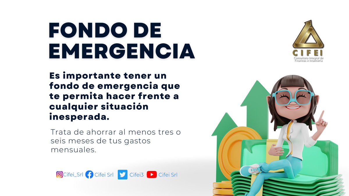 cifei3's tweet photo. ⚠️ Fondo de emergencia 

#consejofinancierofondodeemergencia
#fondodeemergenciafinanzas
#ahorrofinanzas https://t.co/iVHd8SNnu7