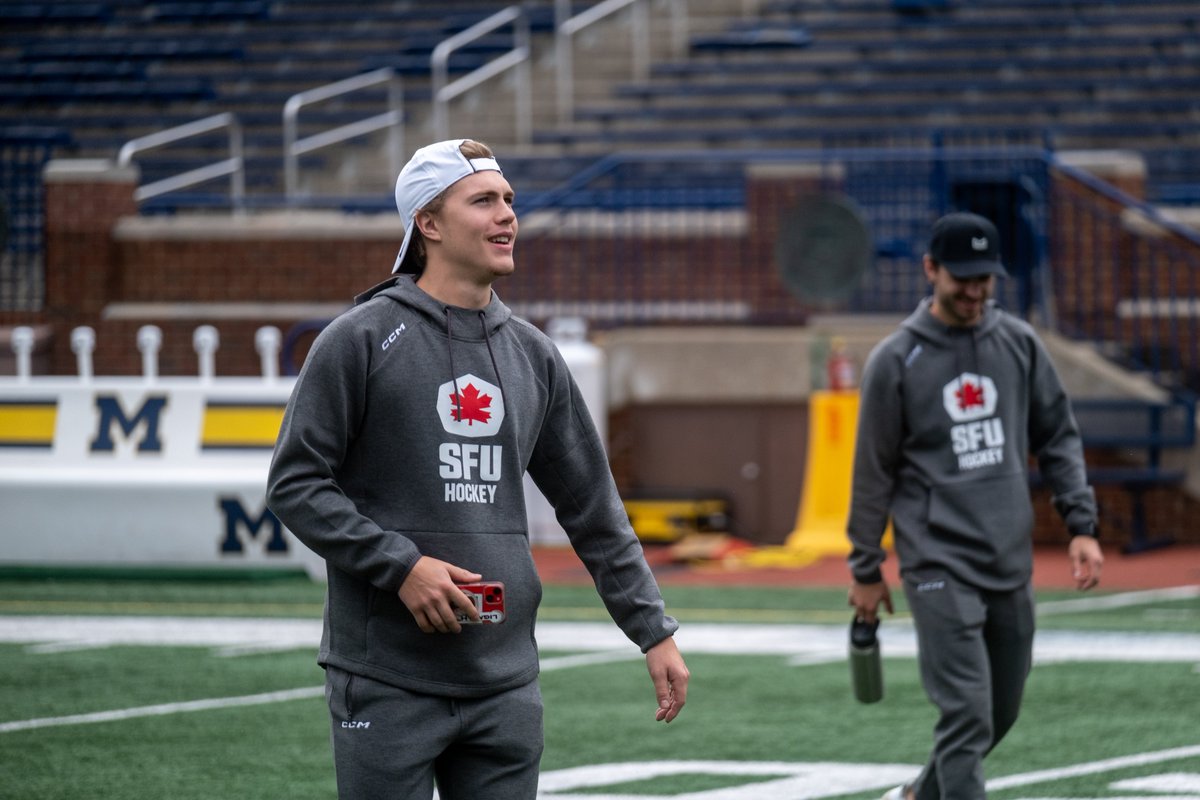 SFUHockey's tweet photo. HUGE thank you to @UMichAthletics and @UMichFootball for showing us around The Big House today 🏠

#RiseInRed | #GoBlue https://t.co/OXk4A24JKg