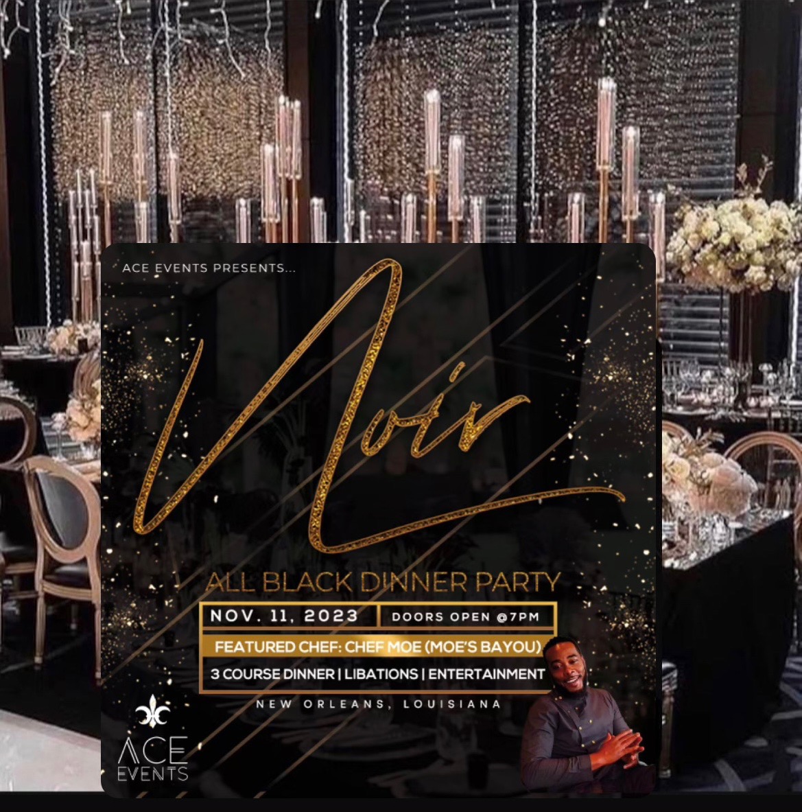 chefmoe4u's tweet photo. NOIR - Dinner in Black

Date: Sat, Nov 11 • 7:00 PM CST

Location: Exclusive Location In New Orleans, LA 70119

https://t.co/wmEj1qObCG 
Join us for an unforgettable evening in New Orleans, LA. Get ready to indulge in a 3 course dinning experience c experience with Chef Moe. https://t.co/Vh92CTOAOy