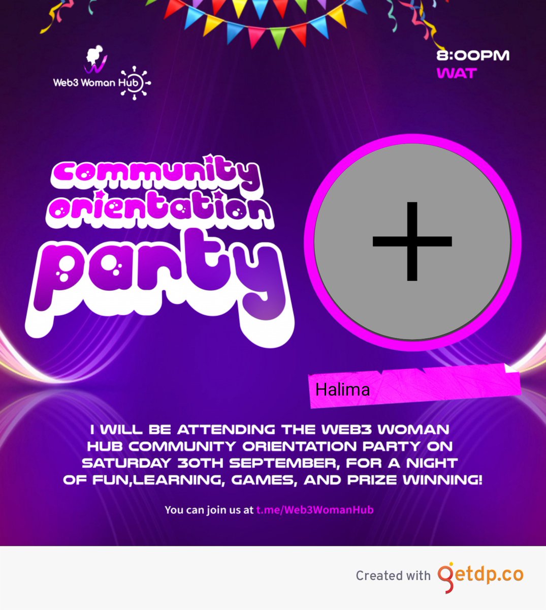 Inviting you all to web3 woman community orientation party #WWHCommunityParty 
#Web3woman