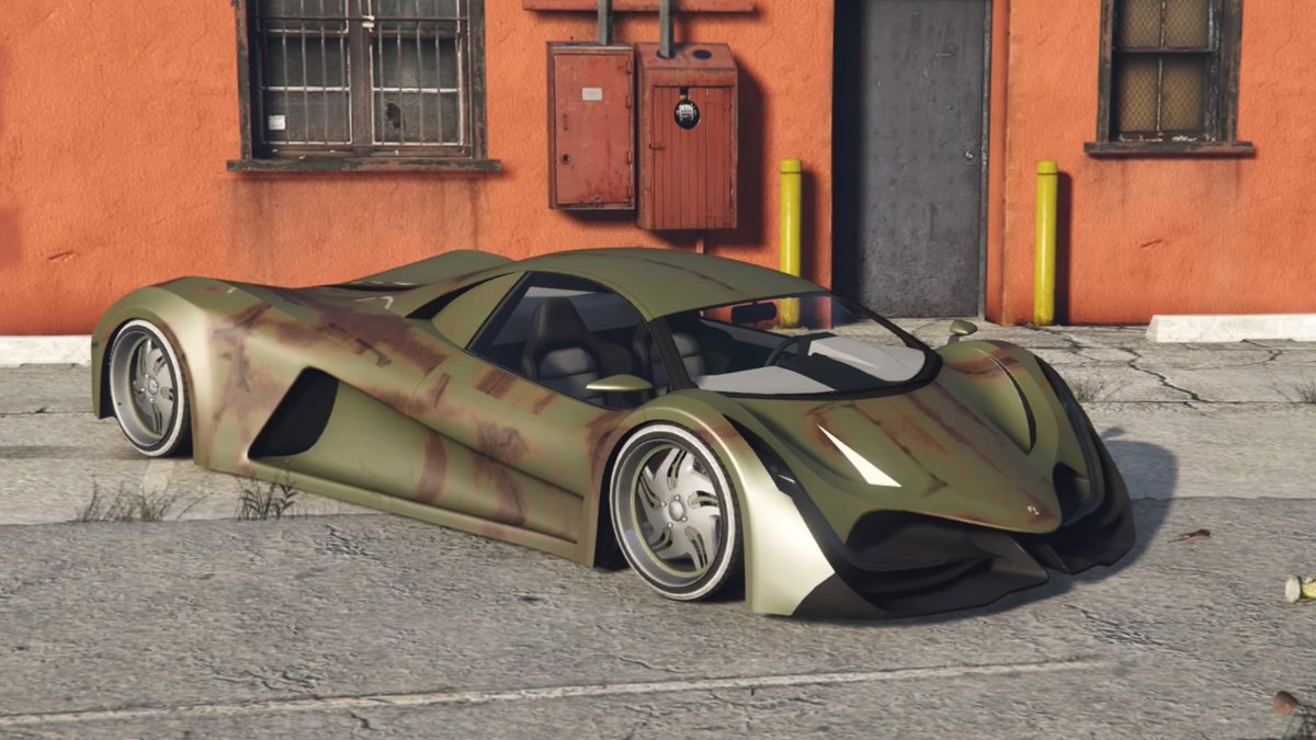 Kingcash_gtavk's tweet photo. Barn find! Rusty Super cars! Principe Deveste 8. On Console #Gtaonline, #GTAV, #PS5Share, #GrandTheftAutoV, #Rockstargames, #Principe, #Deveste8, #TheFlashKingz. @Kingcash_gtavk https://t.co/d1blzLDsyc