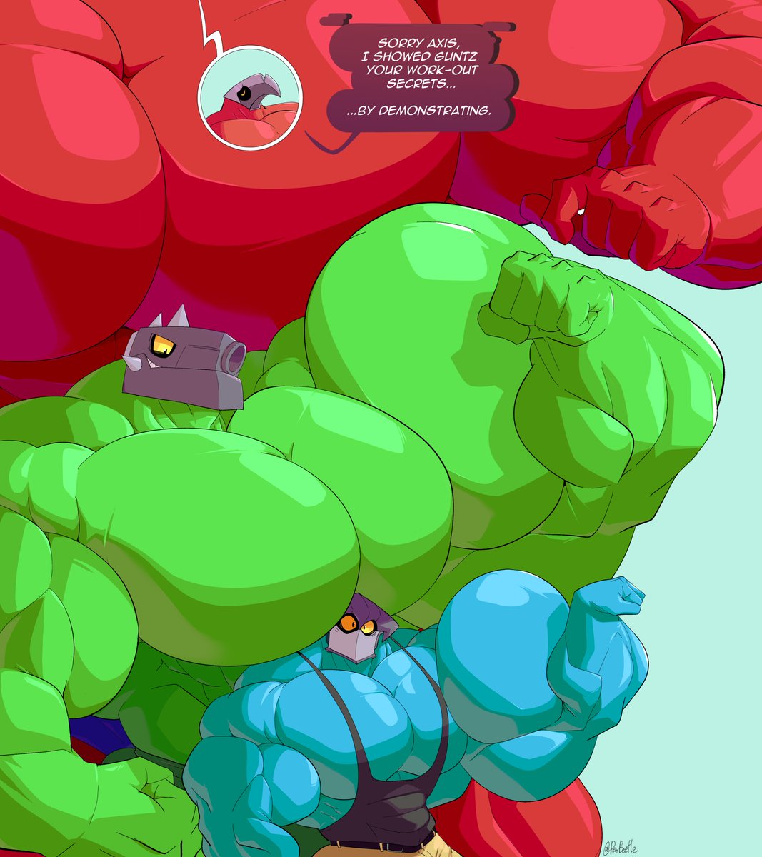 Guntz figured out how to get bigger! He just needed to learn some secret techniques from a friend. #biceptember