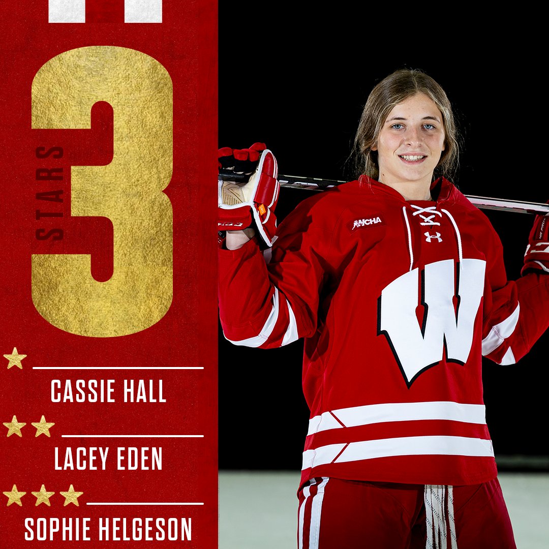 BadgerWHockey's tweet image. So many #Badgers shined bright in today's game 🤩

⭐️ Cassie Hall (4G)
⭐️⭐️ Lacey Eden (3G)
⭐️⭐️⭐️ Sophie Helgeson (3G)