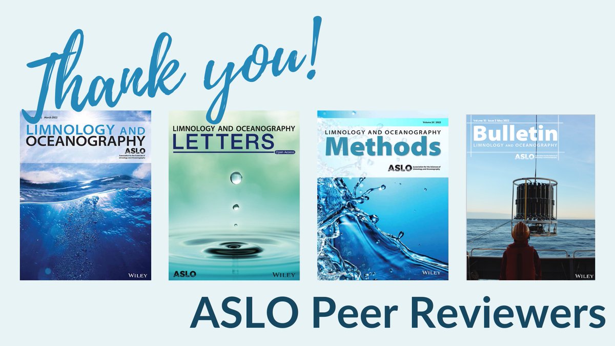 aslo_org's tweet image. Thank you to all the #ASLO_LO, #ASLO_Letters, #ASLO_Methods, and #ASLO_Bulletin peer reviewers! Did you know if you&apos;ve reviewed 3 or more #ASLO publications, you are one step closer to becoming an ASLO Fellow? Check out the criteria here: aslo.org/aslo-fellows/a… #PeerReviewWeek23