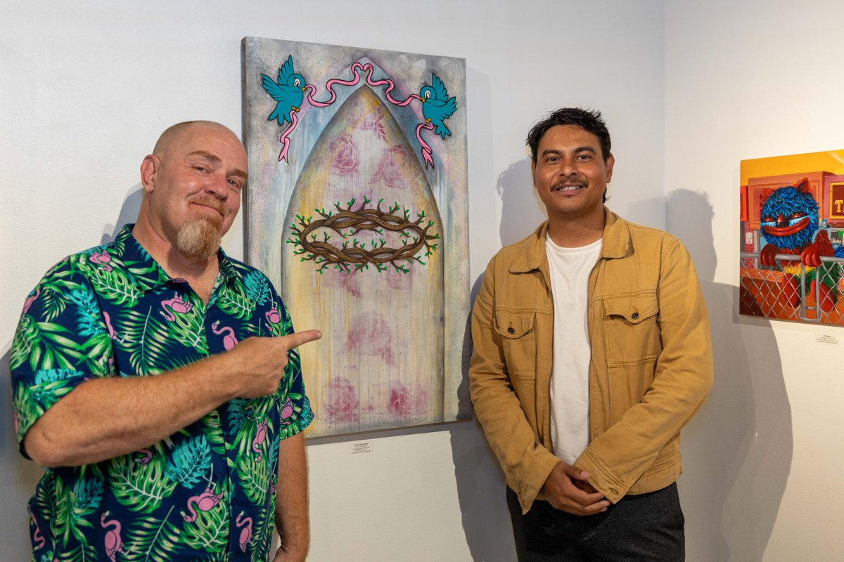 danstiel's tweet image. RAIZ II Opening Reception last night was epic. Too many great photos, so here&apos;s just a few for now.  #thinkspacegallery #theperezbros #bloodygumscollective #tlaloc #palmsprings #palmspringslife #BlueHillStudios