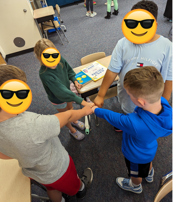 Day 17: Today was Team Building Day at Iroquois! To find out their teams this morning, we did an activity called Barnyard Babble. Once students found out who was on their team, they had to make up a team name and team handshake.