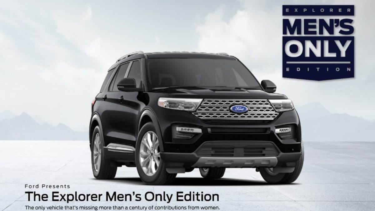 Meaningful Impact (@csr) on Twitter photo Timed to coincide with #WomensDay, <a href="/Ford/">Ford Motor Company</a> released a mock ad which features a car called the Explorer Men’s Only Edition. The “ad” features a v/o by Bryan Cranston. Halfway through the v/o, he seems to realize that the faux car is a purposeful prank. #CSR
csr.org/news/ford-news… Timed to coincide with #WomensDay, <a href="/Ford/">Ford Motor Company</a> released a mock ad which features a car called the Explorer Men’s Only Edition. The “ad” features a v/o by Bryan Cranston. Halfway through the v/o, he seems to realize that the faux car is a purposeful prank. #CSR
csr.org/news/ford-news…