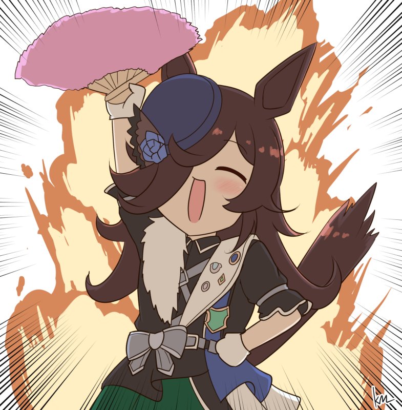 #今月描いた絵を晒そう #ウマ娘 
月刊ライスシャワー5thホラゲインタビュー号 