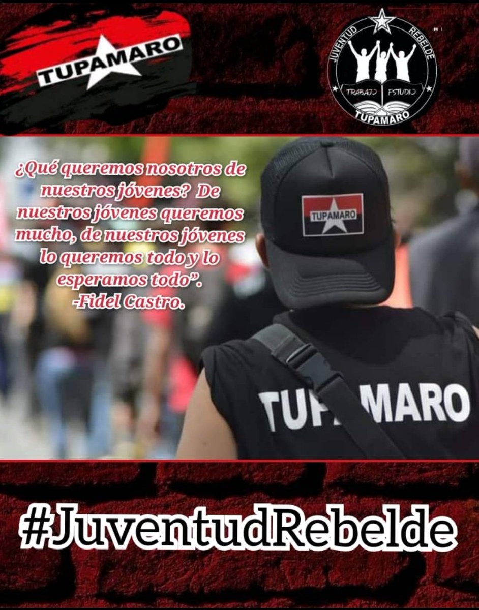 Vamos a defender el derecho al futuro que hemos conquistado en el presente, Porque ustedes muchachos son la garantía del futuro.
-Nicolas Maduro-

#JuventudTupamaroConMaduro 
@Barinas_MRT 
@BloqLlanero_MRT 
@JuventudMRTVzla