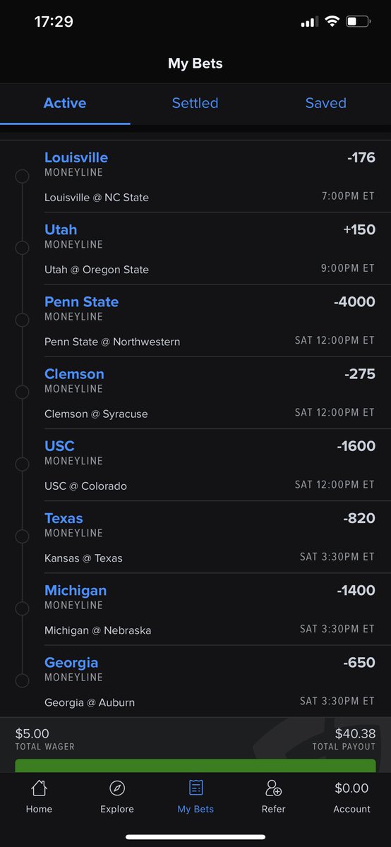 JoshExton's tweet photo. It can’t lose. How can it lose? @BarstoolBigCat @PFTCommenter  @hen_ease Follow me for more gambling advice #winnersonly #firing https://t.co/Fz1A4myR7M