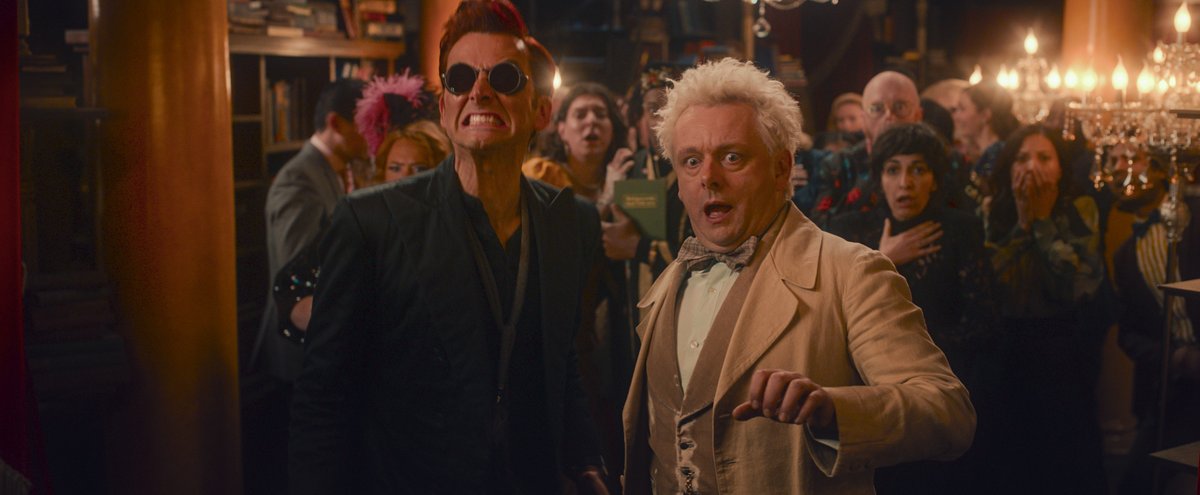 GoodOmensPrime's tweet photo. A live look at Good Omens fans reading our funny captions. https://t.co/rpNM9PMoMA