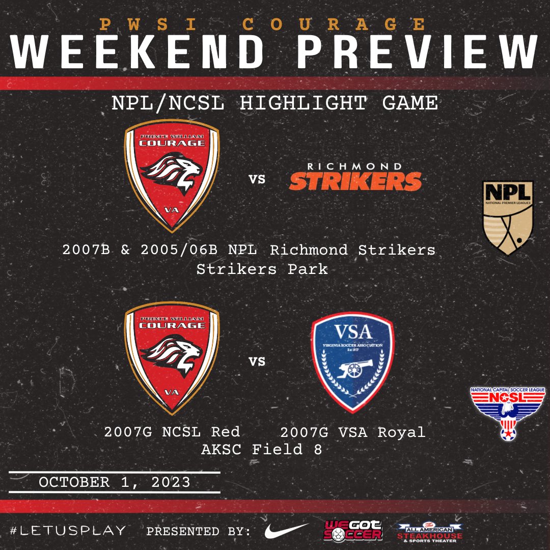 🚨⚽️| Weekend Preview: 
Good luck to all of our teams competing this weekend! The ECNL-RL Boys and Girls Teams are hosting Stafford at Howison Park, while the 2005/06B ECNL-RL &amp; 2009B ECNL-RL kicks off their State Cup Campaign on Saturday.