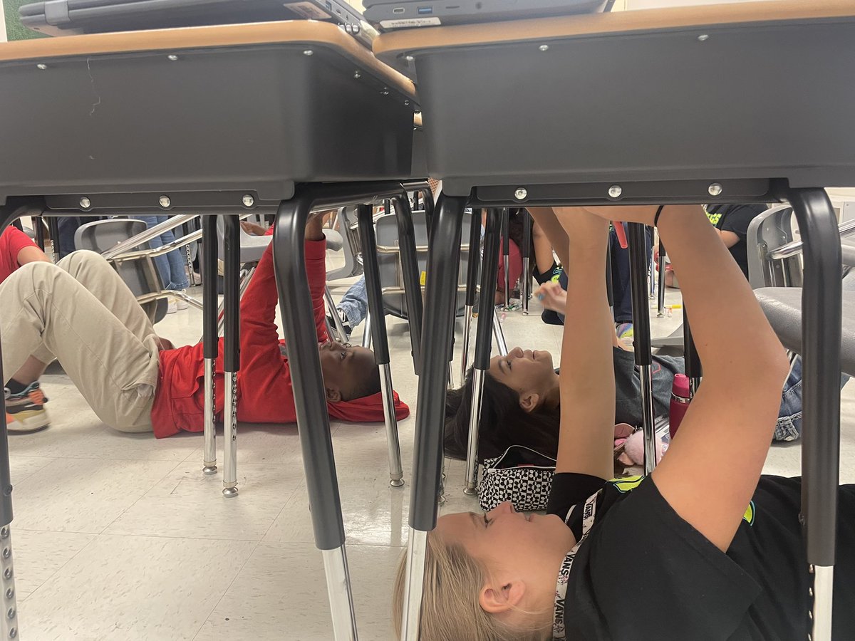 ItsMsNickerson's tweet photo. Today we painted on the “ceiling” like Michelangelo! We’re having so much fun with our Renaissance unit. So sad that it ends next Friday! @VialCC_Vikings #TheGISDEffect @gisdnews https://t.co/scgEX4f3H0