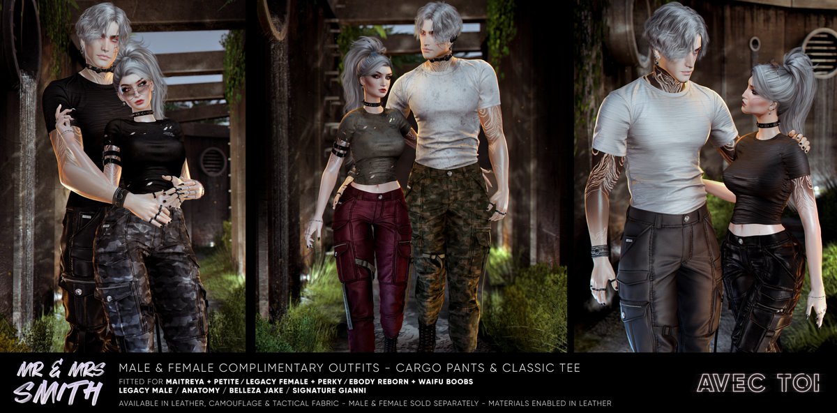AvecToiBrand's tweet photo. We at AVEC TOI know love is a battlefield. Embrace the unity of the uniform &amp; fight fiercely for your individuality. Together or alone, always ready for anything! 

Discover Mr &amp; Mrs Smith!

❤️LM: https://t.co/nI2VekOmRD
More info➡️https://t.co/hTolKWptPJ 

#AVECTOI #SecondLife https://t.co/pov9ICx1A0