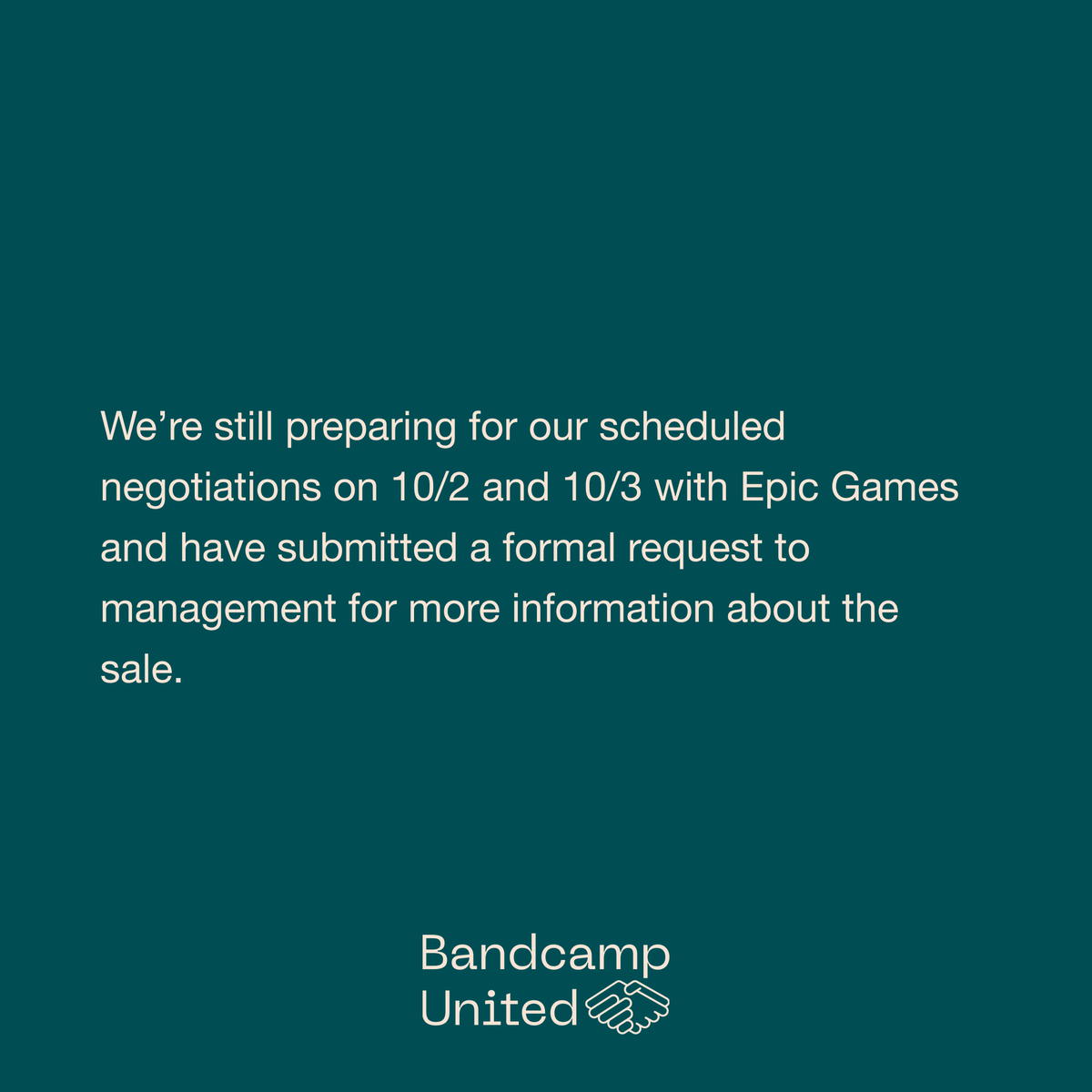 bandcampunited's tweet photo. Thanks everyone for your support &amp; solidarity. We have a short update for you all: https://t.co/QIPpXHS6k3