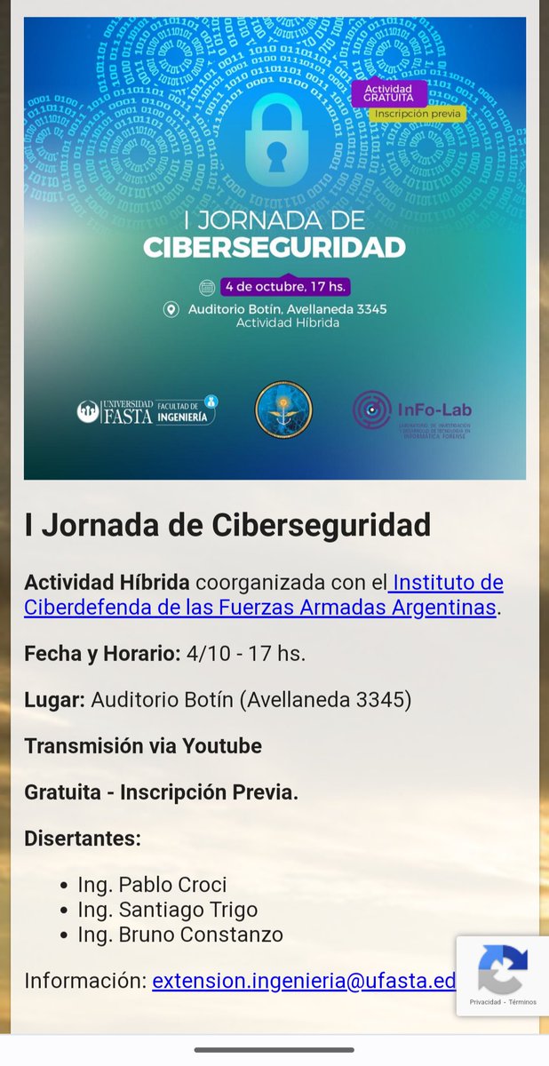 Qué bueno esto👇🏿
#ciberseguridad
Con <a href="/pablocroci/">Pablo Pedro Croci</a>  y <a href="/bruno_constanzo/">🐚 Bruno Constanzo (@bconstanzo@infosec.exchange)</a> 💪🏿💪🏿💪🏿

apps.ufasta.edu.ar/extension/insc…