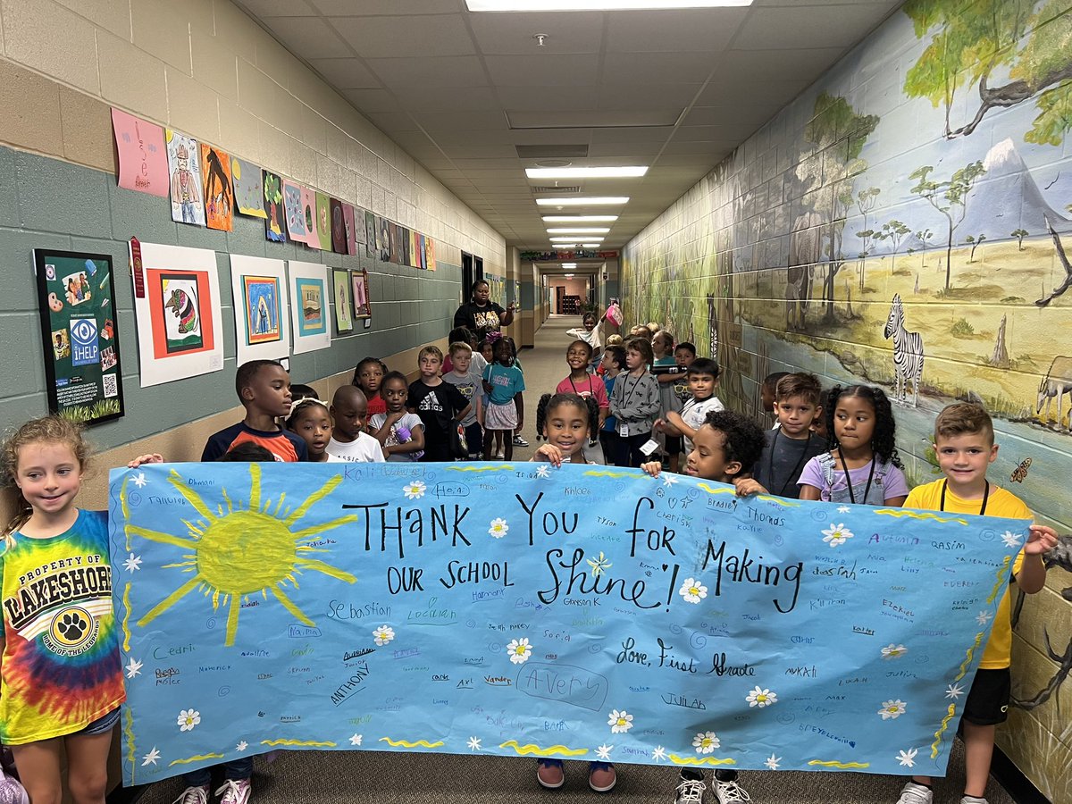 First grade appreciates our custodians every day! But we especially wanted to thank them for working so hard to keep our school clean even when we are not there!! #WeAreLakeshore #LSECares