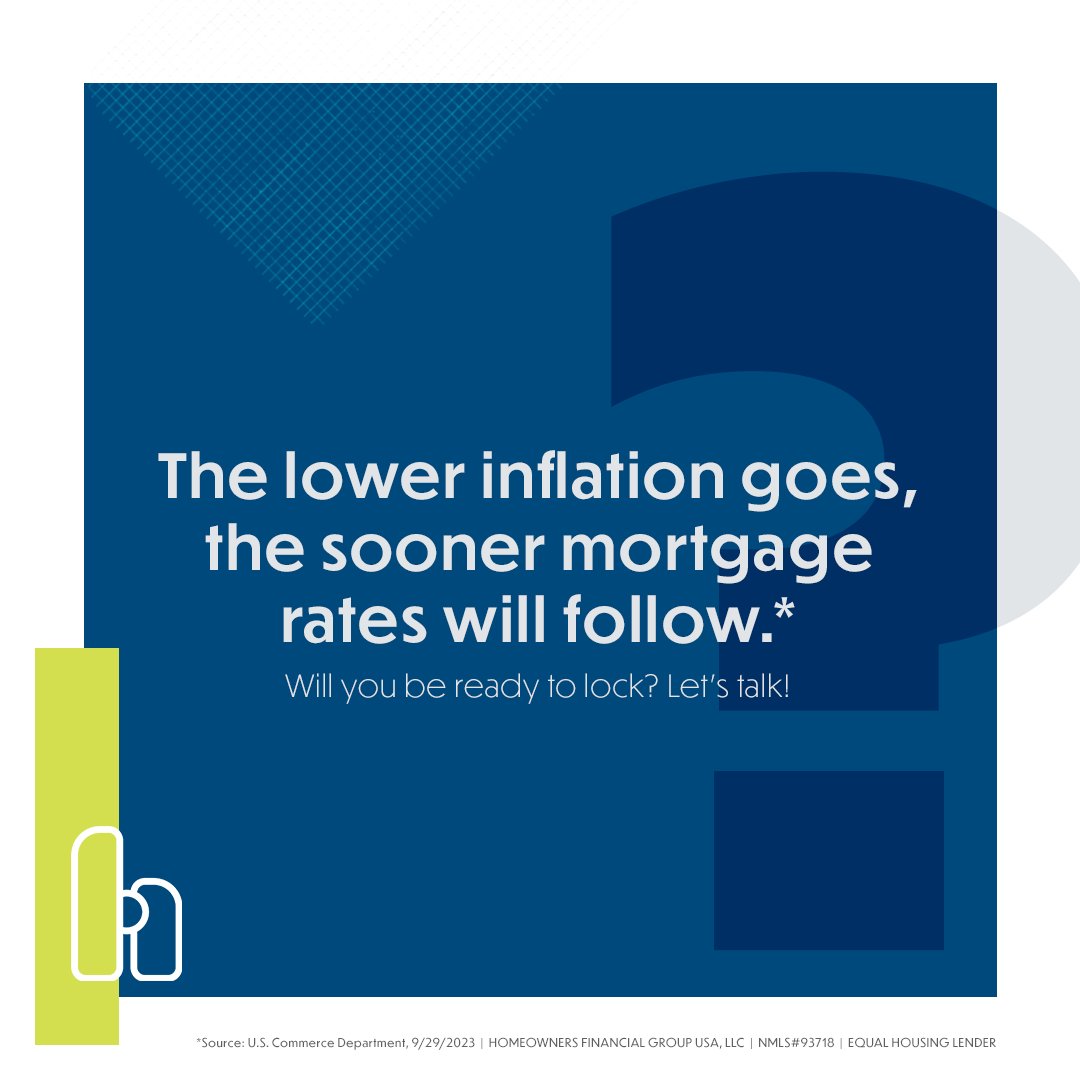 In August, the core Personal Consumption Expenditures index  cooled to its lowest level in 2 years. Lower inflation usually leads to lower rates, so let’s make sure you have a homebuying plan in place when the numbers swing in your favor! go.homeownersfg.com/home/vivian-pa…