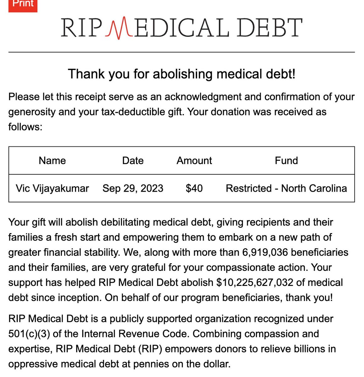 When you engage with my dumb tweets, you're literally helping erase medical debt.