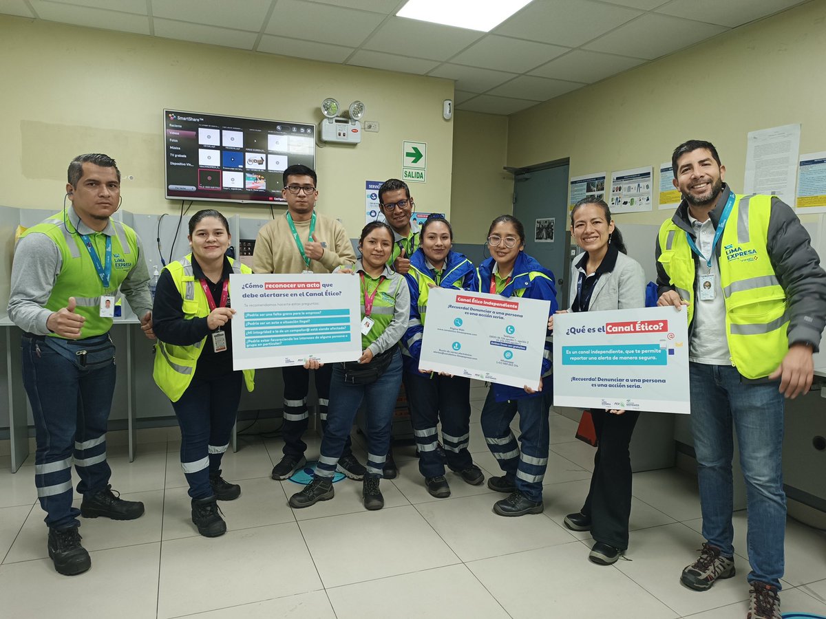 LimaExpresa's tweet photo. Así celebramos nuestra #SemanaDeLaÉtica 
Gracias a todos los que nos apoyaron en esta semana, nos permiten seguir trabajando por una #MovilidadPositiva con la que se promueve la ética con nuestras acciones y con todos nuestros stakeholders. 

#VINCIHighways #VINCIConcessions https://t.co/jQAtBdOxng
