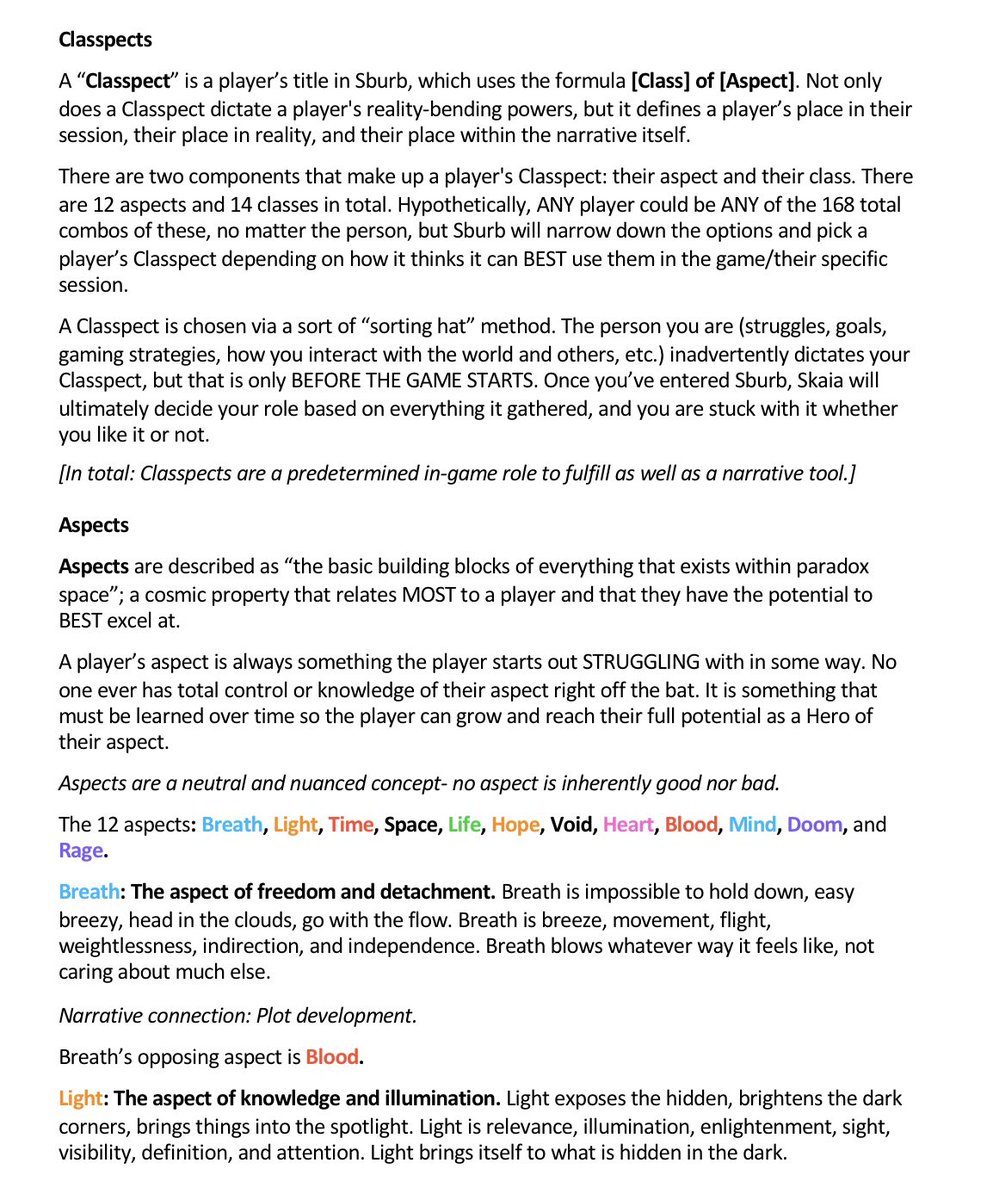 c4tsc4pe2's tweet photo. third hopefully final draft: classpect analysis definitions guide combob (1/2) https://t.co/VWM508WK9P