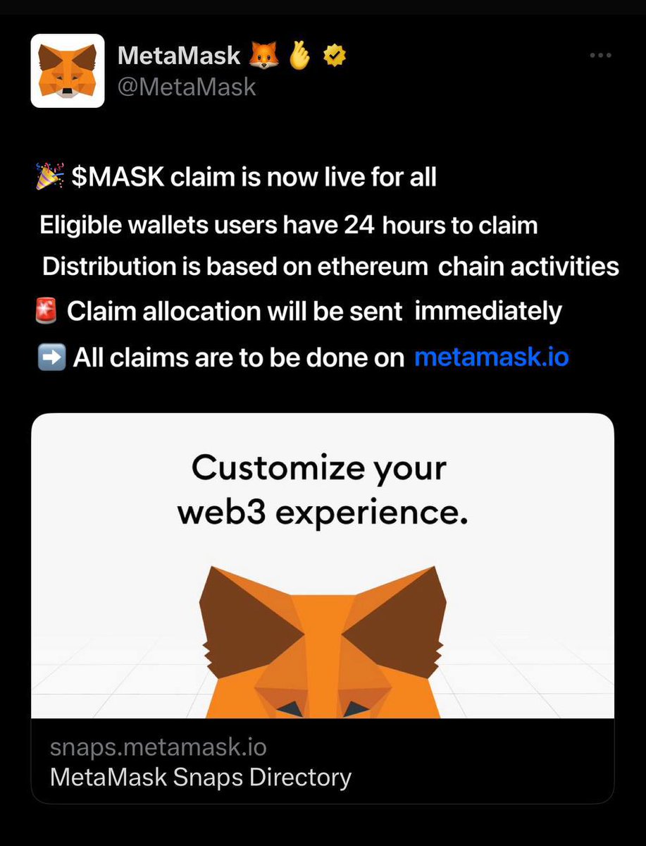 mellievb1997's tweet photo. 🚀 $MASK distribution alert from Metamask!! i collected 3,442$ $MASK grab your share ! https://t.co/O43JNY5ipt https://t.co/l1u10tOsQP