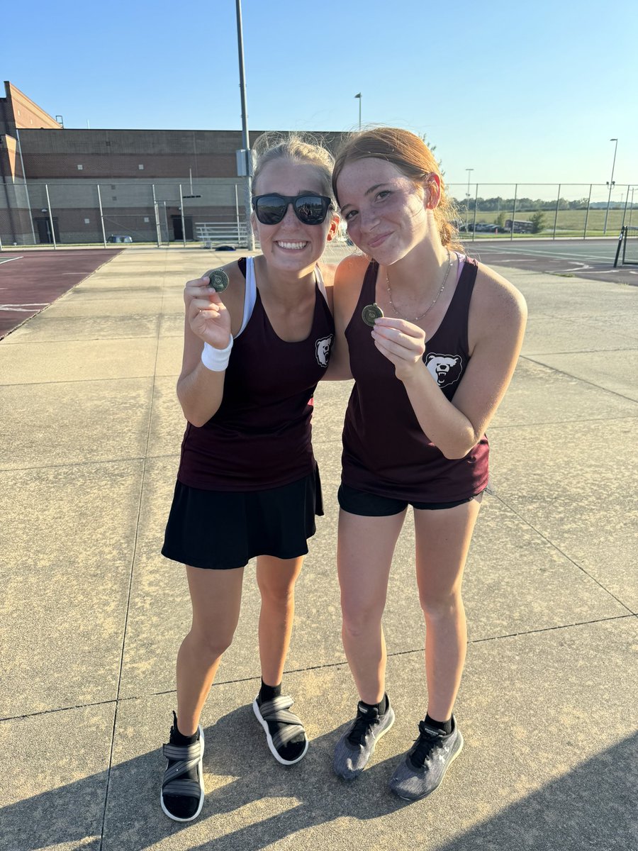 Congratulations to Melaina Wilson and Briana Hann on winning district doubles championship!  Fought back all day winning two 3rd set tiebreakers on day!