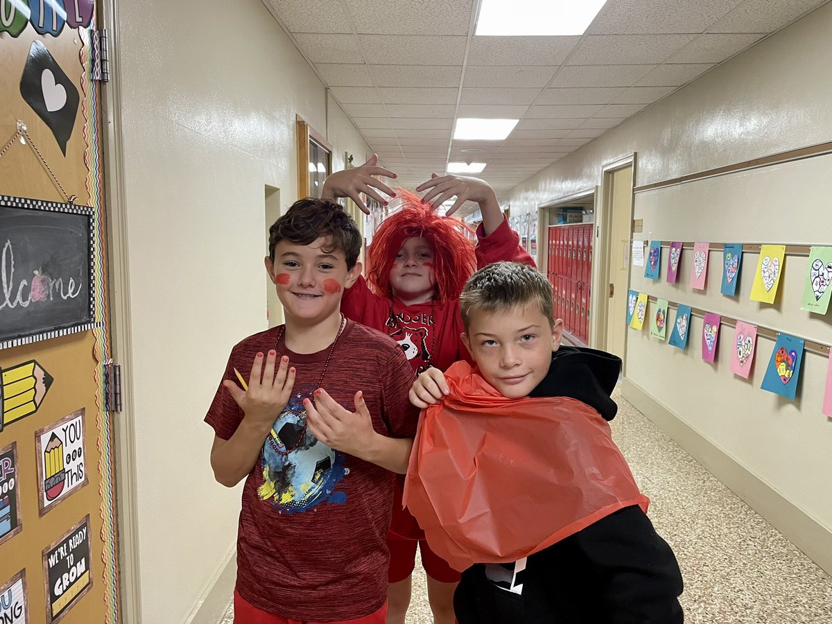 Brasser was RED-Y to show some School Spirit today!