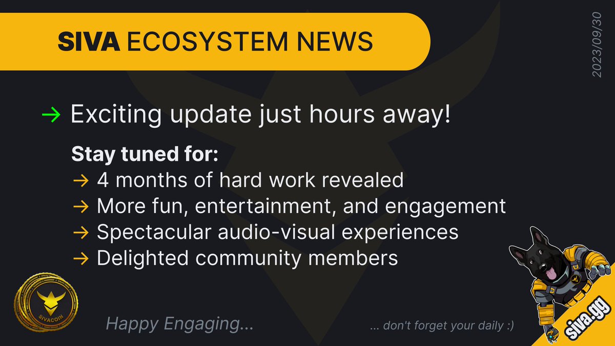 siva_labs's tweet image. 🚀 Big update dropping soon! Get ready for 4 months of hard work, more fun, and amazing audio-visual experiences. Our community is about to get even happier. Stay tuned! 🎉 #ComingSoon #UpdateAlert