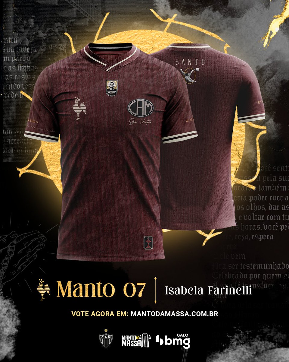 Atletico's tweet photo. Honrando o homem que virou Santo, a Isabela Farinelli desenhou essa versão do #MantoDaMassa!

Acesse o site https://t.co/YPTLXpEDWB e vote! https://t.co/fEXfrzzOST