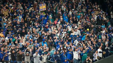 Fans celebrate at T-Mobile Park.