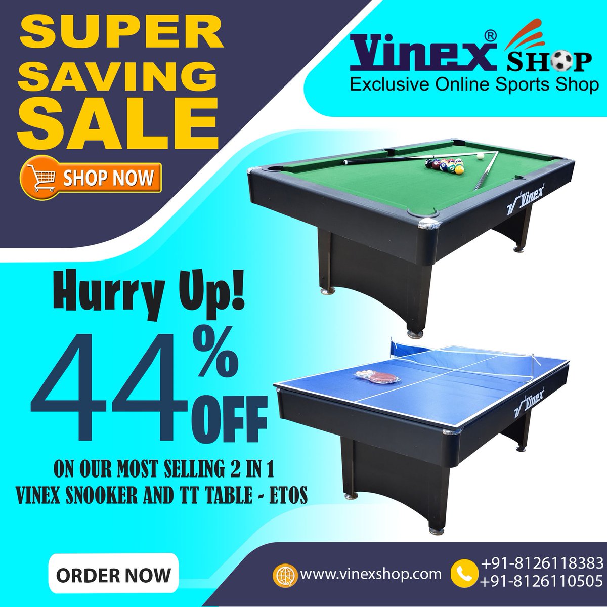 VinexSports's tweet photo. Super Saving Sale: Flat 44% off on Vinex 2 in 1 Pool & TT Table- Etos . #PoolTable made of MDF with good quality fabric on top. Levelers for level adjustment for a genuine playing experience. #TTTable made of laminated MDF.
πΆππ
ππ πΆπππππ ππ : https://t.co/zkuSPQmRfK https://t.co/liWwRwLOAt