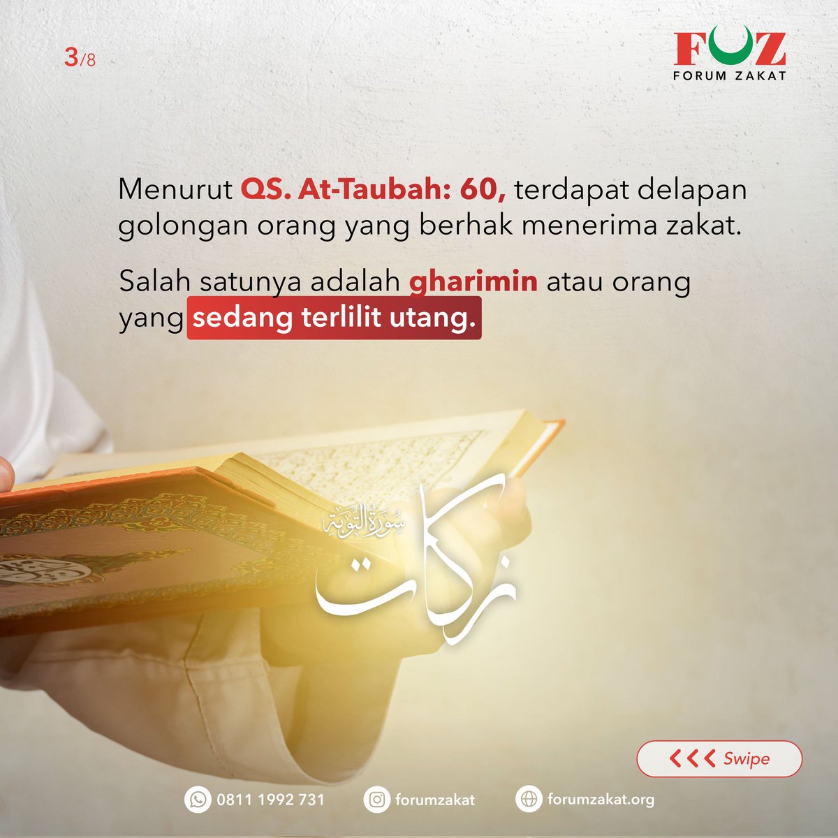 Zakatizen, kalian tahu gak apa itu Gharimin?

Nah Gharimin itu termasuk dalam 8 golongan orang yang berhak menerima zakat. Dan hal ini sudah disebutkan didalam Al-Qur'an surat At-Taubah ayat 60.

Yuk scroll kebawah untuk mengenal Gharimin lebih dalam👇