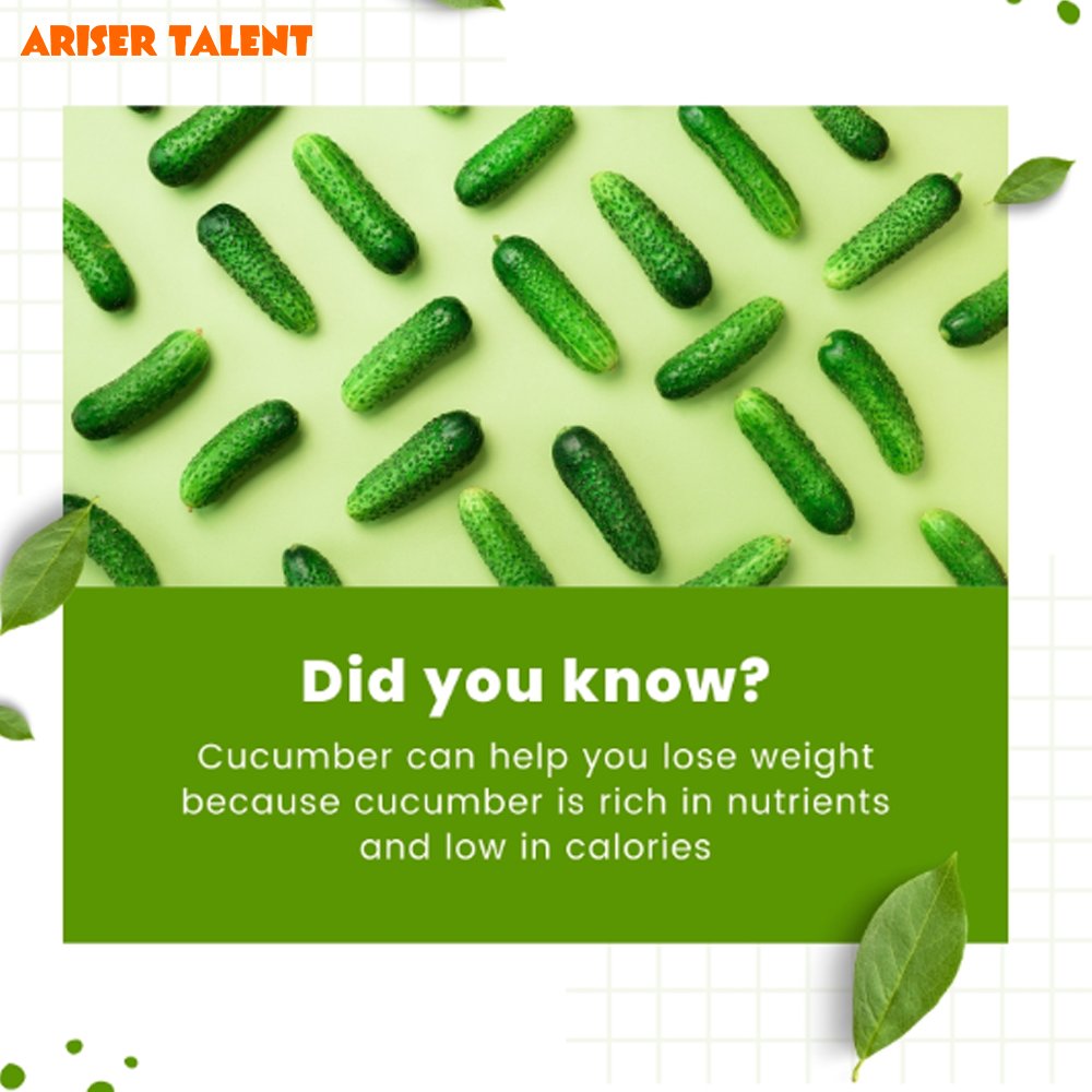 ariser_talent's tweet photo. Did you known....
Cucumber can help  you lose weight because cucumber is rich in nutrients and low in calories..
.
.
.
#arisertalent #calories #cucumber
 #weight #saturdayfacts https://t.co/LTJBdfK9CU