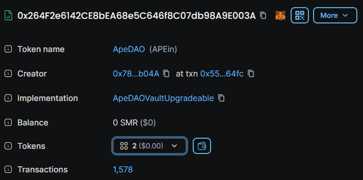 0xApeDAO's tweet photo. Our vault smart contract deployed to @shimmernet is showing 1578 transactions so far. It's a great achievement seeing so much activity with our lovely Ape NFTs!

🦍 179 OG Apes traded
🐒 296 Lil' Apes traded https://t.co/QdV86lmwHJ