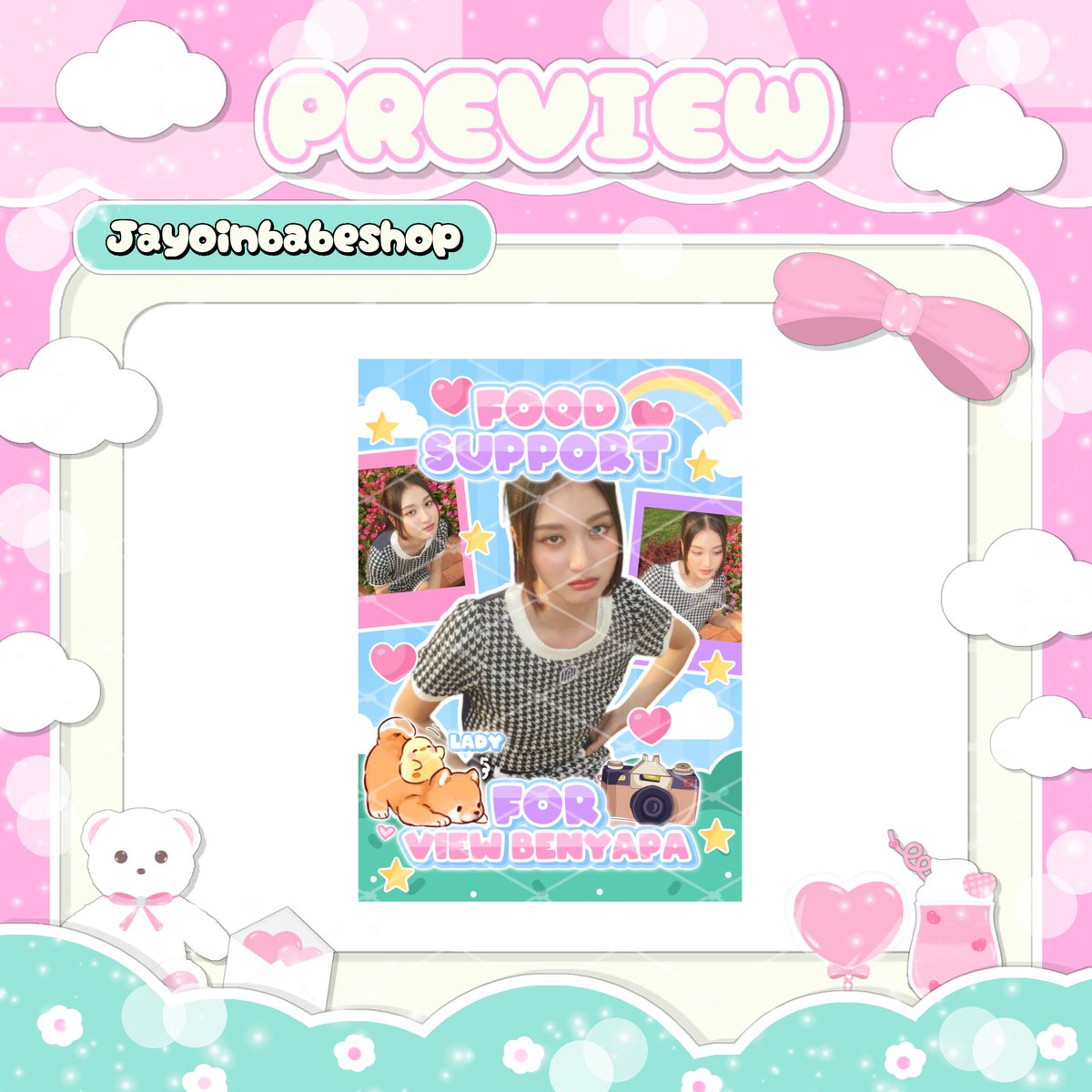 jayoinbabe's tweet photo. 𓊆  preview : #Exbabyjayoo  𓊇

꒰ఎ ♡ ໒꒱ / #รับออกแบบ food support 

✿ #รับออกแบบของแจก #รับออกแบบgiveaway #รับออกแบบโปสการ์ด ʚɞ

* สั่งงาน TW : @ TJD120103 * https://t.co/Cxyui9Ofar