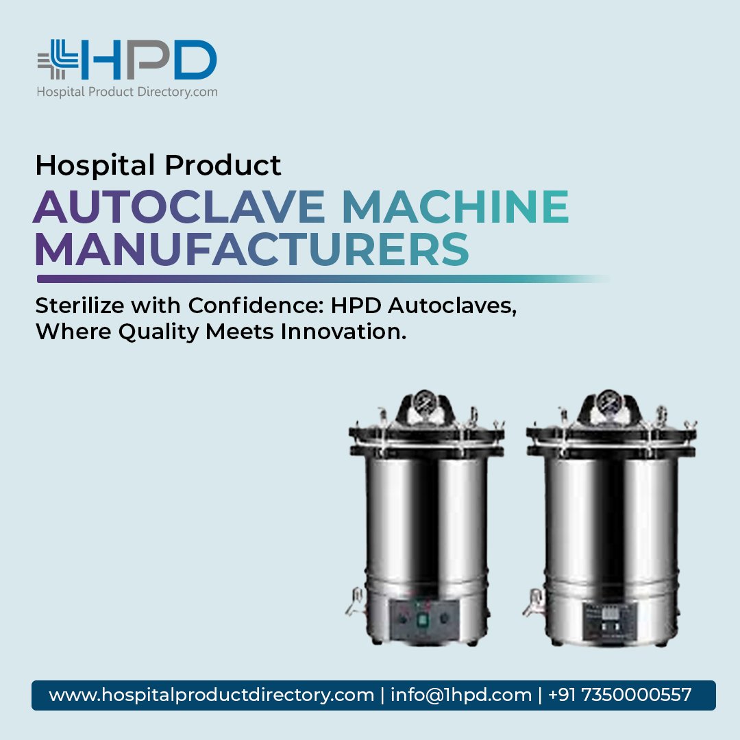 hosproducthub's tweet image. "Quality meets precision in every cycle. Choose HPD Autoclaves for unmatched sterilization efficacy and a seamless user experience. 

Visit - bit.ly/48BlPgY

#hospitalproducts #autoclavemachine #hospitalproductdirectory #hospitalequipments