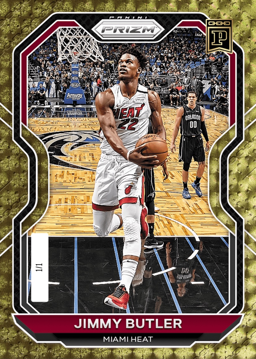 This is my favorite #PaniniNFT card, Jimmy Butler 20-21 Prizm Gold Vinyl. This is his first Prizm 1/1 card on Panini's blockchain. I bought it the night of game 5 vs the Bucks this year, after he lead the Heat to eliminate the Bucks in OT, in one of the greatest NBA games ever