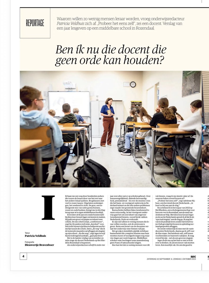 kardonsch's tweet photo. De lessen van een jaar voor de klas: ‘Wat doe ik als ze weer gaan gillen?’ https://t.co/IxJm44bau2 Waarom willen zo weinig mensen leraar worden, vroeg onderwijsredacteur Patricia Veldhuis zich af. „Probeer het eens zelf”, zei een docent. Verslag van een jaar lesgeven. #onderwijs https://t.co/0htgIALGyJ