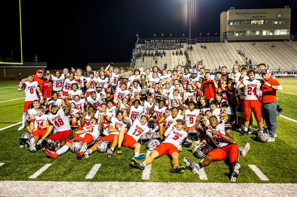 MarcusFootball's tweet photo. Even after all of these years, there’s still nothing quite like winning the #MoundShowdown.

Congratulations, @Coach_A_MHS, on your first victory in this storied rivalry.

#MarcusDNA #WinTheDay #txhsfb #BeatFloMo https://t.co/qke05M54Gv