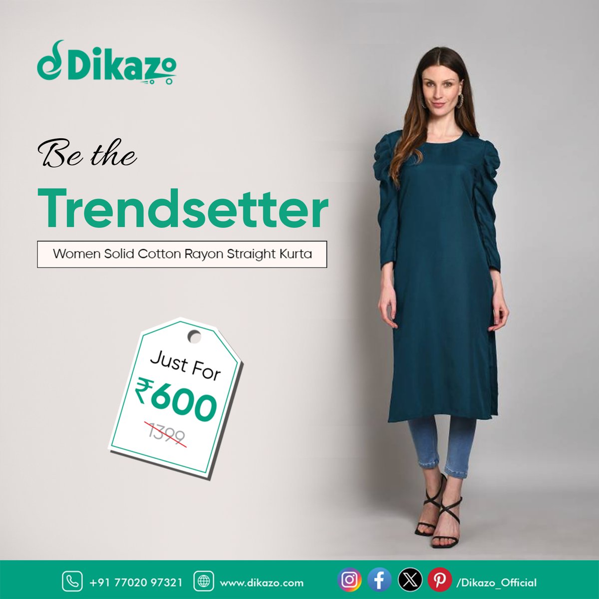 Dikazo_Official's tweet image. Look and feel your best in this Women Solid Cotton Rayon Straight Kurta! This stylish and comfortable kurta is made from soft and breathable cotton rayon fabric #WomenSolidCottonRayonStraightKurta #CottonRayonKurta #StraightKurta #KurtaFashion 
visit: dikazo.com/product/women-…